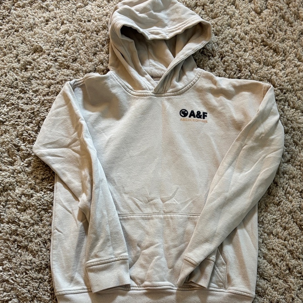 Abercrombie & Fitch Men's Off-White Hoodie